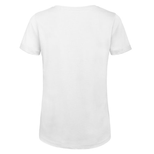 White women's T-shirt made of organic cotton with short sleeves.