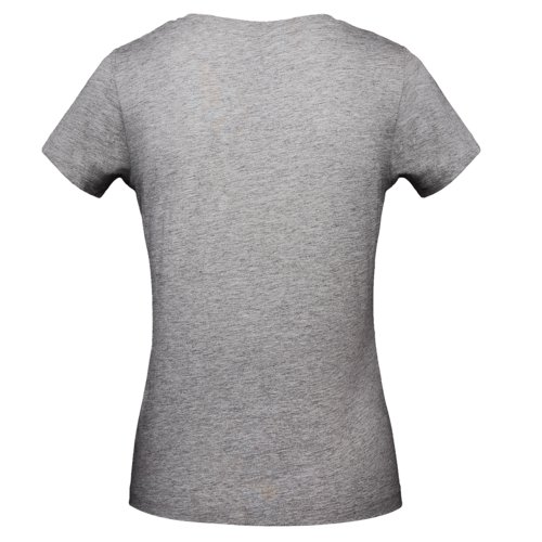 Gray cotton T-shirt with short sleeves and straight cut.