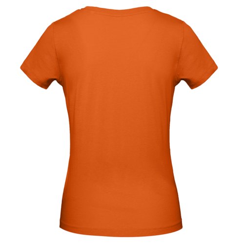Orange women's T-shirt in organic cotton with short sleeves.