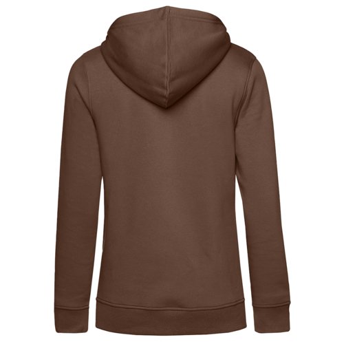 Brown women's hoodie made of organic cotton and recycled polyester.