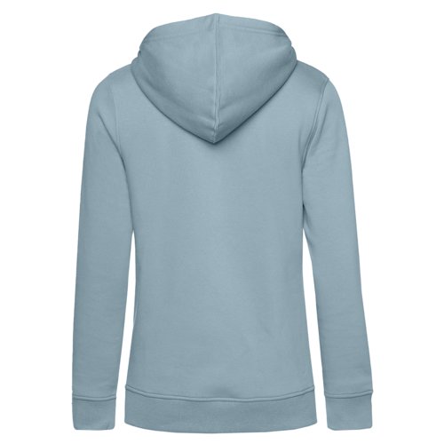 Light blue women's cotton-polyester blend hoodie with hood.