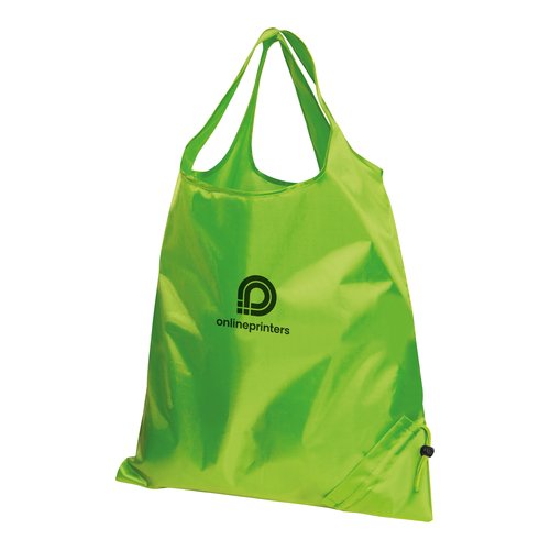 Apple green convertible bag with drawstring.