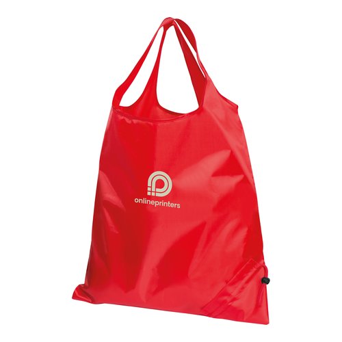 Red convertible bag with drawstring.