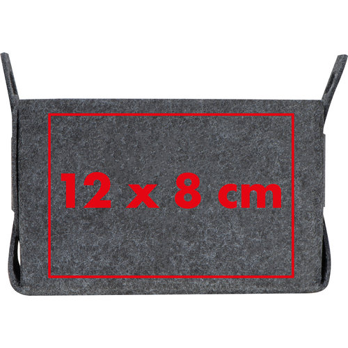 Gray RPET folding basket with handles.