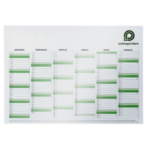Year planner with effect colors for the wall.