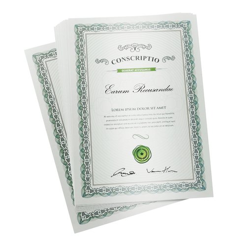Certificate paper with effect colors.