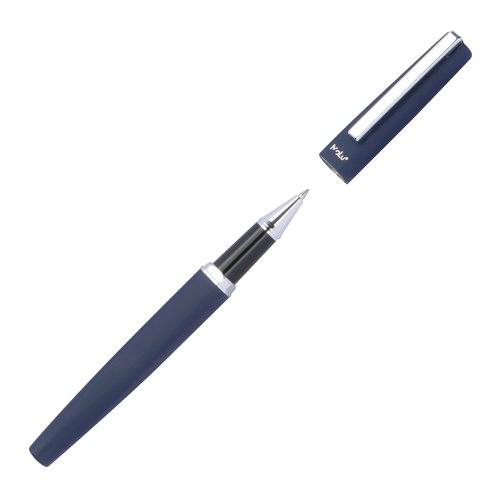 Dark blue writing set with ballpoint pen and case.