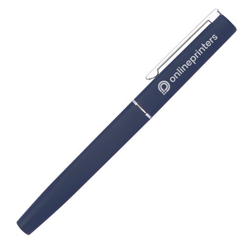 Dark blue writing set with ballpoint pen and case.