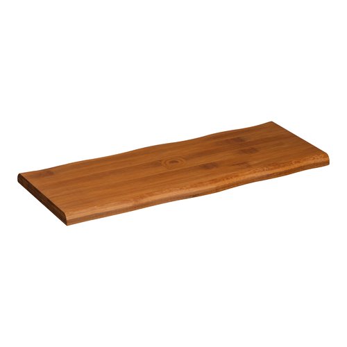 Brown bamboo board with rounded edges.