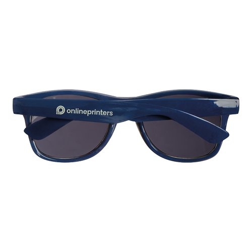 Dark blue RPET sunglasses with dark lenses.