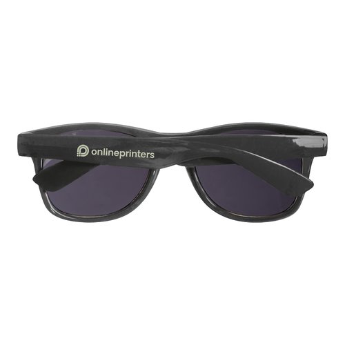 Anthracite RPET sunglasses with dark lenses.