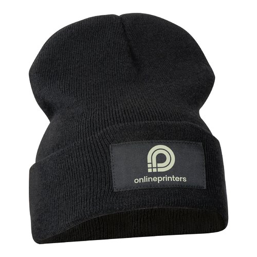 Black fabric beanie with LED light.
