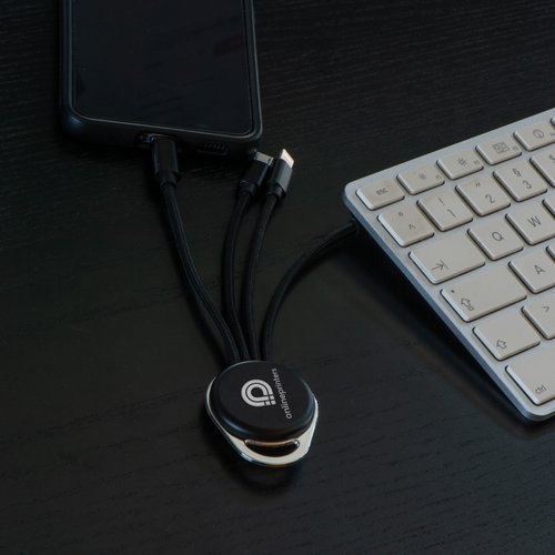 Black cable set with multiple connectors.