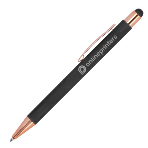 Anthracite ballpoint pen with touch pen and clip.