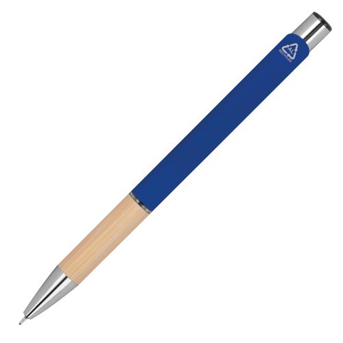 Blue recycled gel pen with cap.