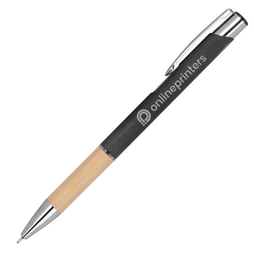Anthracite Recycled Gel Pen with metal elements.