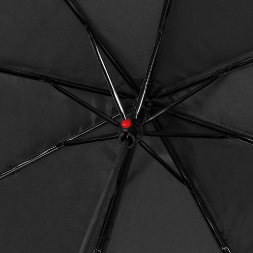 Black RPET pocket umbrella with cover.