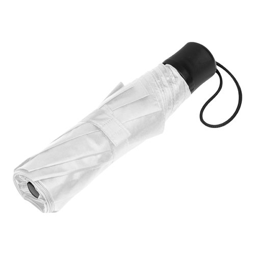 White RPET pocket umbrella with carrying loop.