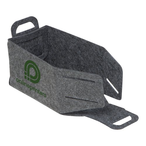 Anthracite RPET folding basket with carrying handles.