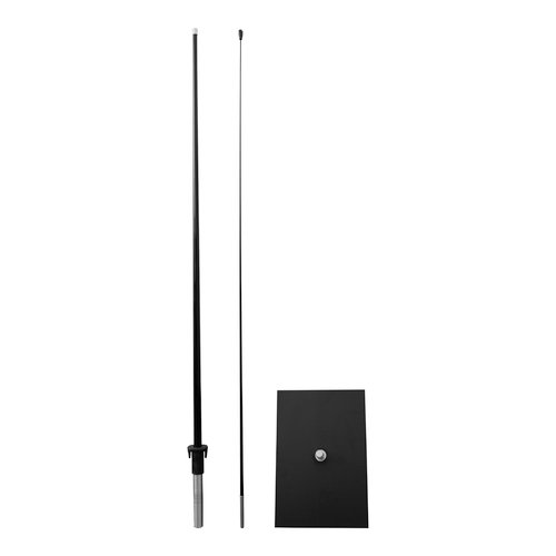 System for a drop flag with pole and base plate.