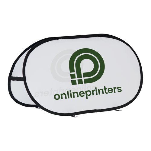 White Pop-Out Fabric Beach Banner.