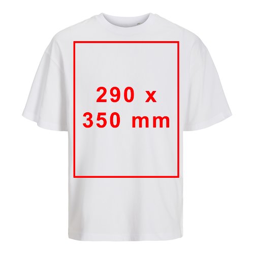 White cotton oversized t-shirt, unisex.