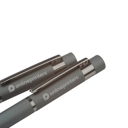 Anthracite writing set with ballpoint pen and case.