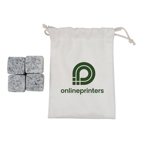 Grey Ice Cube Stones with cotton bag.