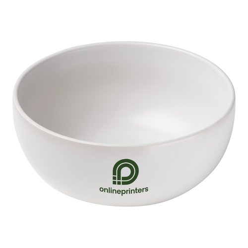 White ceramic bowl in a round shape.