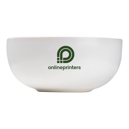 White ceramic bowl in a round shape.