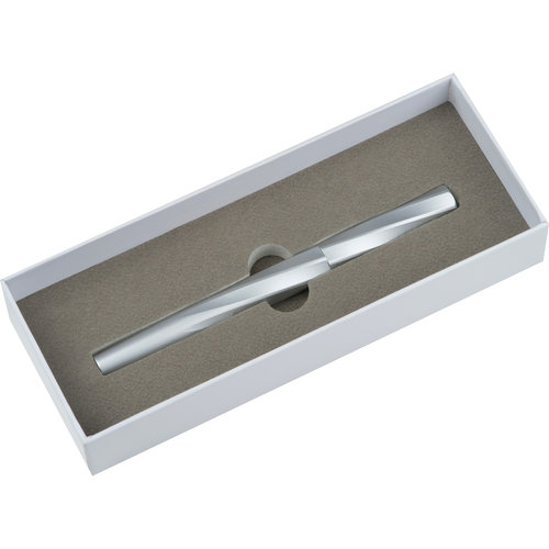 Brass rollerball pen with cap.