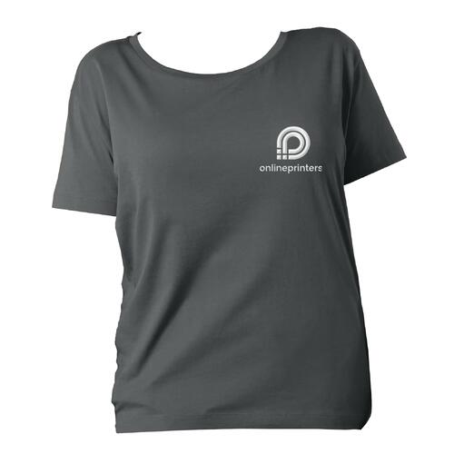 Anthracite organic cotton T-shirt for women.