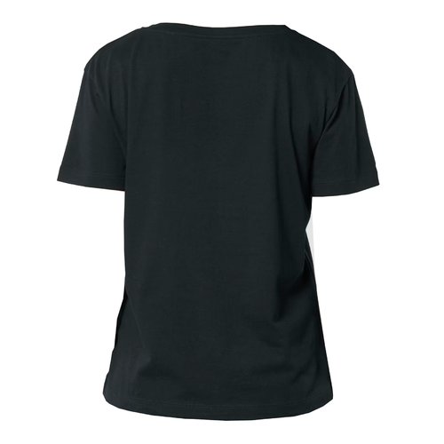 Black women's t-shirt in organic cotton with short sleeves.