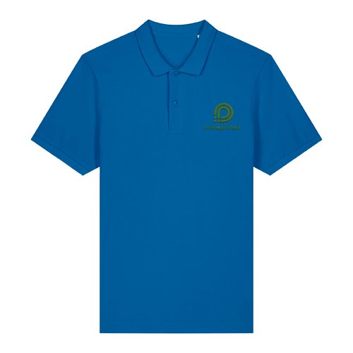 Royal blue organic cotton polo shirt for men.