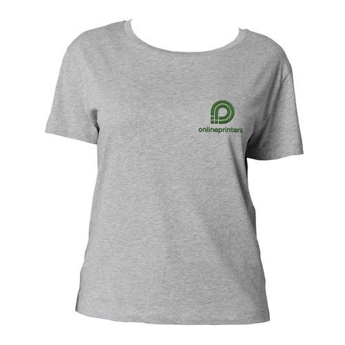 Heather grey cotton T-shirt for women.