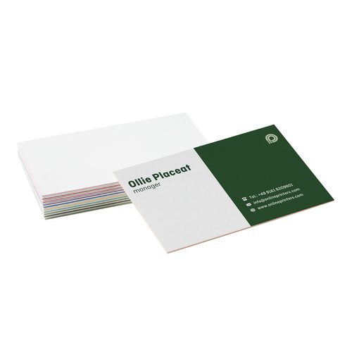 Multilayer paper business cards, printed on one side.
