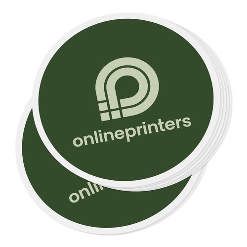 Green paper stickers in freeform shape, self-adhesive.