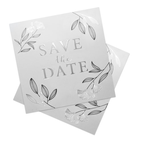 Square paper card with partial gloss varnish.