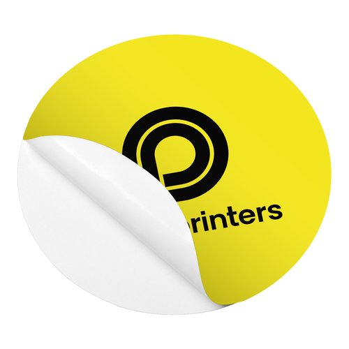 Yellow free-form sticker with a peel-off backing.