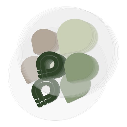 Paper sticker in free form and round outline.