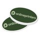 Oval paper sticker.
