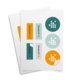 White paper A4 sticker sheets for printers.
