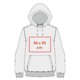 Gray fabric hoodie (unisex) with hood and kangaroo pocket.