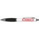 Ballpoint pen with clip and push mechanism.
