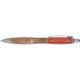 Bamboo ballpoint pen with clip and push mechanism.