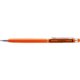 Orange ballpoint pen with touch pen and clip.