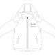 Softshell jacket with hood and zippered pockets.