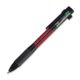 Multicolor ballpoint pen with clip and four refills.