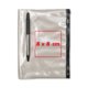 Transparent plastic notebook with zipper.