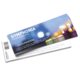 Paper tickets, printed on both sides and halved.